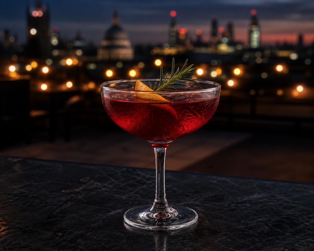 Olivia's cocktail served at the rooftop bar